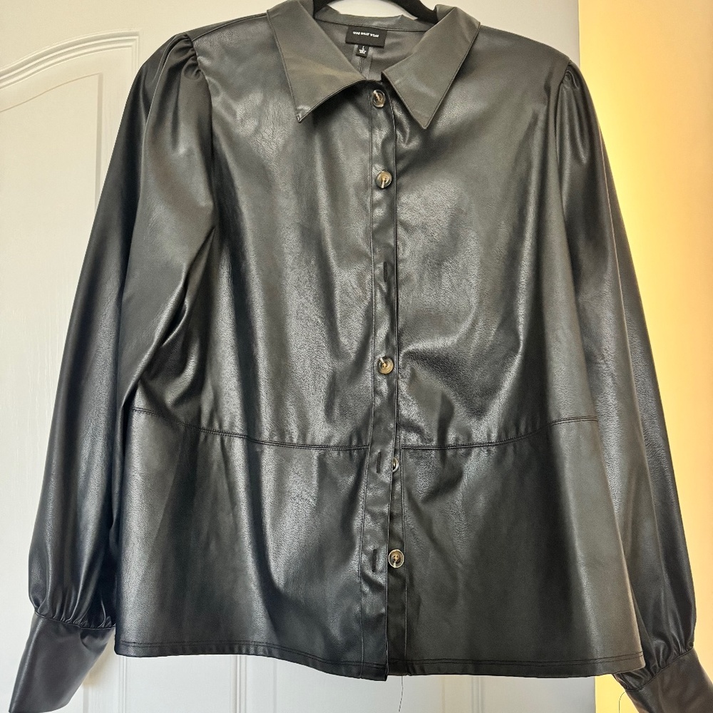 Faux Leather Shirt